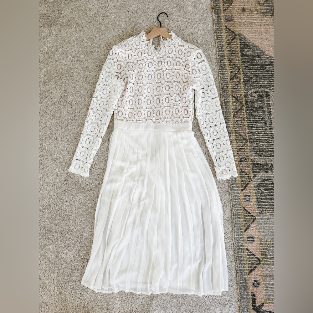 Ivy City Co Arabella dress white long sleeve